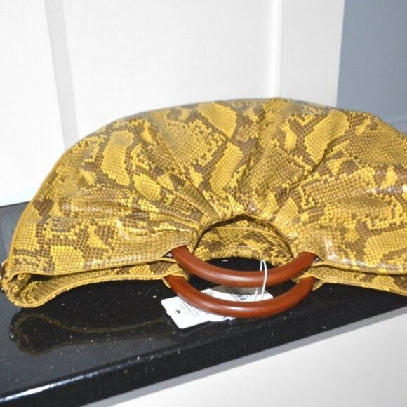 URBAN EXPRESSIONS - Snake Print Moon Satchel Bag